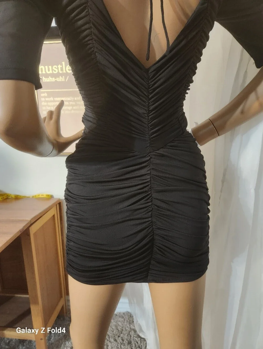 Bebe black ruched dress size XS #009